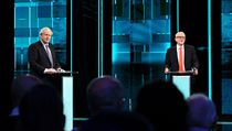 Boris Johnson a Jeremy Corbyn b�hem debaty.