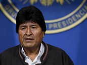 Prezident Bolívie Evo Morales v prbhu tiskové konference v La Paz,