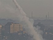 Raketa míící z Gazy na Izrael.