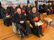 V popedí (zleva) ostravsko-opavský biskup Frantiek Václav Lobkowicz a...