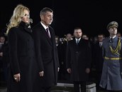 eský Premiér Andrej Babi a jeho ena Monika poloili 17. listopadu 2019 vnec...