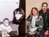 Jarmila Svobodová se synem Danielem v devadesátých letech a dnes.
