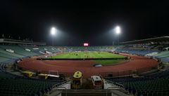 Prázdný stadion v Sofii.