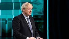 Dosavadní premiér Boris Johnson bhem debaty.