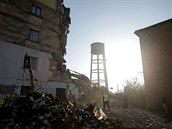 Zniené budovy po zemtesení v Albánii.