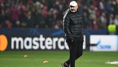 Trenér Slavie Jindich Trpiovský ped zápasem.