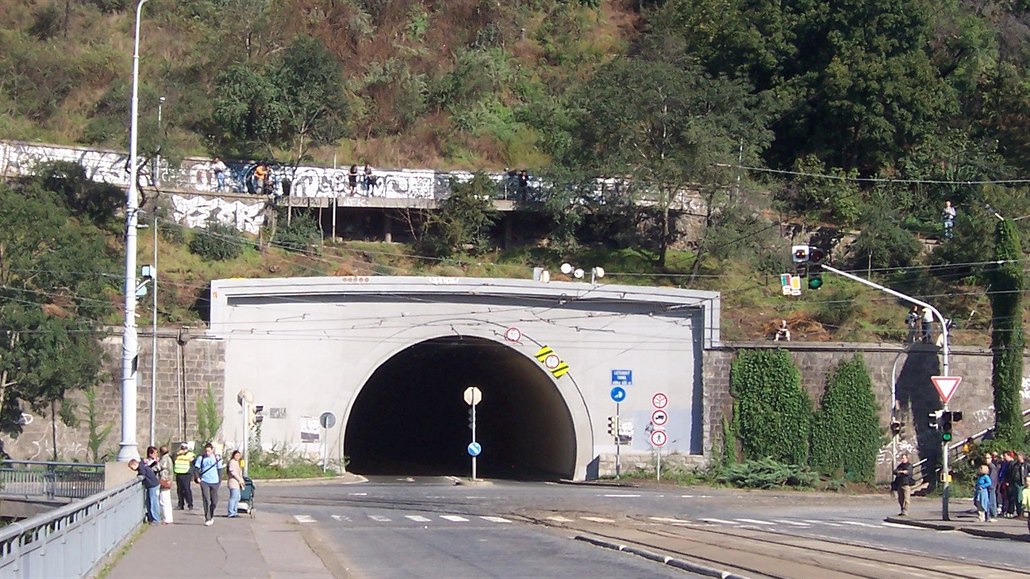 Letenský tunel v Praze.