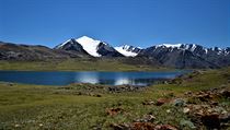 Horsk jezero v Kyrgyskch horch.