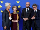 Zleva: guvernérka Evropské centrální banky Christine Lagardeová, pedsedkyn...