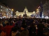 Demonstrace zaala na Václavském námstí.