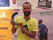 Daniel Mekbib se raduje z triumfu na turnaji PSA v Bratislav.