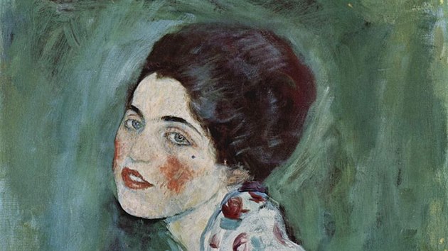 Gustav Klimt - Portrét dámy. 23 let poheovaný obraz.
