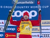 Sergey Ustiugov from Russia at the men's 15 km cross country skiing mass start...