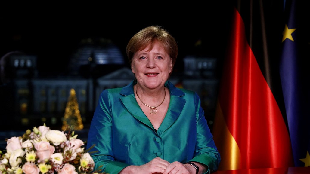 Kancléka Angela Merkelová pi novoroním projevu