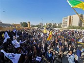Protiamerické protesty v Bagdádu.