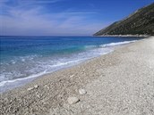 Albánie  przrané moe na jihu Albánie, Palase beach, 2019.