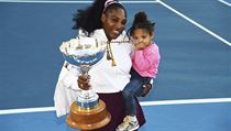 Serena Williamsov pzuje s dcerou Alexis Olympi Ohanian Jr. po vtznm...