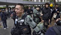 len podkov policie rozhn demonstranty.