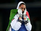 Íránská olympijská medailistka Kimía Alízadeová.