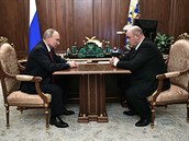 Vladimir Putin a Michail Miustin pi dnením setkání v Kremlu.