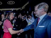 Petr Fiala a Alexandra Udenija na kongresu ODS.