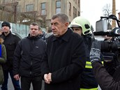 Premiér Andrej Babi (uprosted) pichází na brífink s novinái 19. ledna 2020...