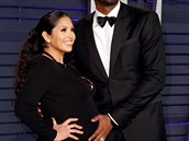 Únor 2019 a Kobe Bryant s manelkou Vanessou v oekávání narození tvrté dcery.