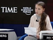 Greta Thunbergov vystoupila bhem 50. zasedn Svtovho ekonomickho fra ve...