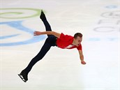 Michal B�ezina b�hem krátkého programu, který nakonec ovládl.