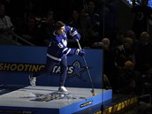Mitch Marner z Toronta stílí bhem dovednostní soute v rámci NHL All-Star...