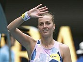 Petra Kvitová na Australian Open slaví po výhe nad Paulou Badosaovou ze...
