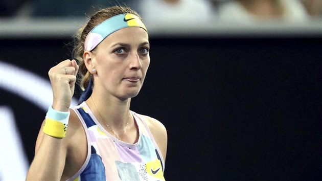 Petra Kvitová oslavuje vítzný úder na Australian Open.