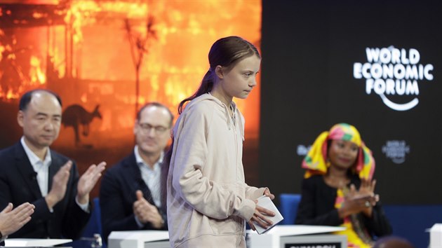 Sedmnáctiletá aktivistka Greta Thunbergová vystoupila na 50. zasedání Svtového...