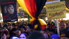 Protesty proti přistěhovalcům v německém Lipsku.