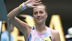 Petra Kvitová na Australian Open slaví po výhe nad Paulou Badosaovou ze...