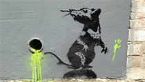 Krysa - jeden z klasickch motiv anonymnho streetartovho umlce Banksyho.