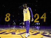Zniený LeBron James ped zápasem Lakers ekl pár slov k uctní památky svého...