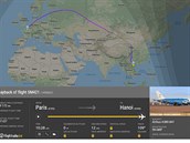 Airbus A380 pistál po letu z Paíe v Hanoji. Odtud by ml pokraovat do...
