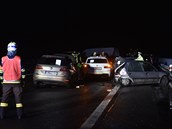 Policisté a hasii zasáhli 1. února 2020 veer u dopravní nehody na dálnici D10...