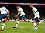 Fotbalist Tottenhamu se raduj z branky.