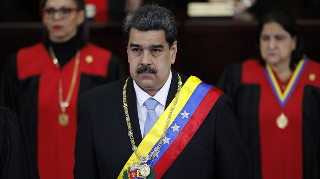 Prezident Nicolas Maduro 31. ledna bhem tradiního prezidentského projevu v...