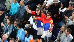 Srbské fanynky Novaka Djokovie.