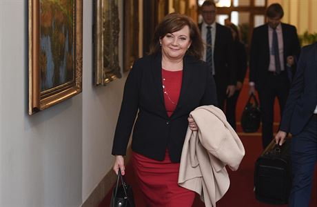 Ministryně financí Alena Schillerová (za ANO) přichází na schůzi vlády 17....
