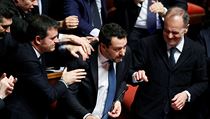 Matteo Salvini, ldr krajn pravicov strany Liga Severu, v italskm Sentu...