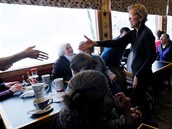 Elizabeth Warrenová na setkání s lidmi v americkém mst New Hampshire.