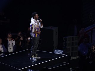 I rapper a herec Ludacris promluvil na Utkn hvzd NBA v Chicagu, kter bylo...