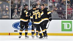 Hokejisté Bostonu slaví gól do sítě Detroitu | na serveru Lidovky.cz | aktuální zprávy