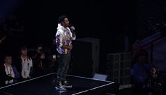 I rapper a herec Ludacris promluvil na Utkání hv�zd NBA v Chicagu, které bylo...