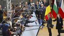 esk premir Andrej Babi dv rozhovor mdim po pjezdu na evropsk summit,...