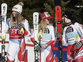 Úsmvy a hezké tváe, výcarská Crans Montana nenabídla jen sportovní výkony.